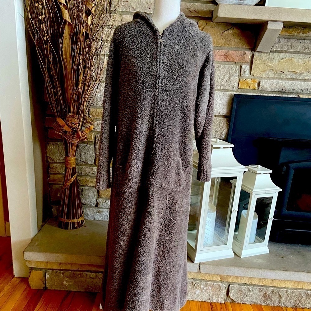 Barefoot Dreams CozyChic Hooded Zip Robe size S/M